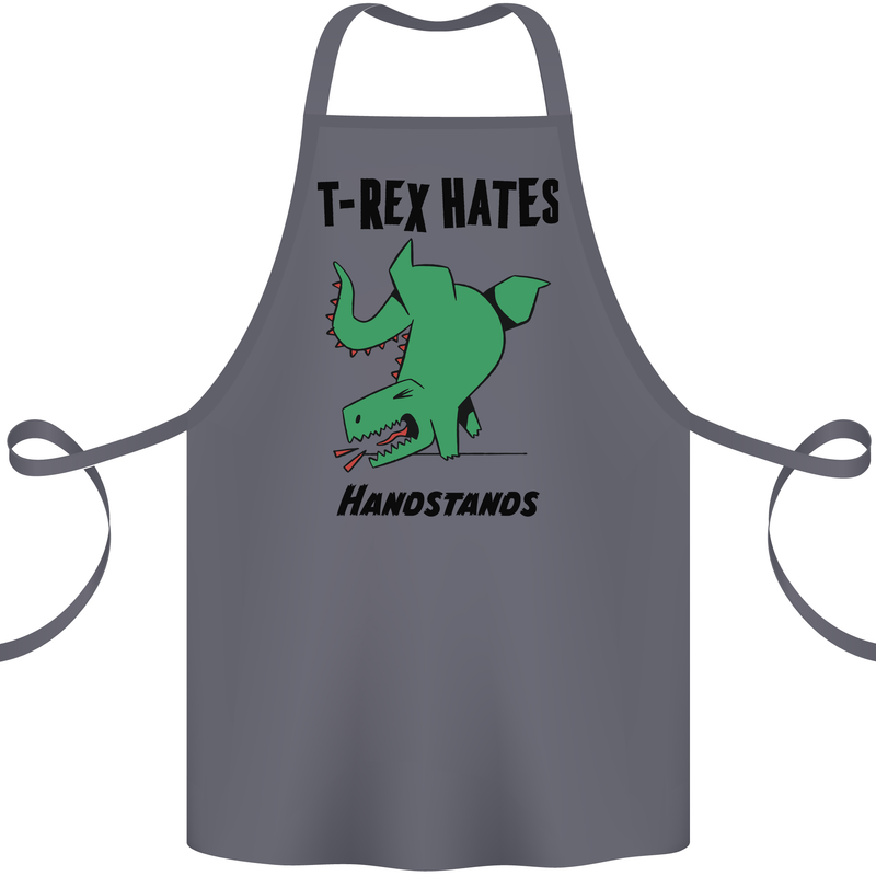 T-Rex Hates Handstands Funny Dinosaurs Cotton Apron 100% Organic Steel