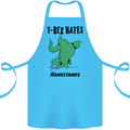 T-Rex Hates Handstands Funny Dinosaurs Cotton Apron 100% Organic Turquoise