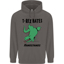 T-Rex Hates Handstands Funny Dinosaurs Mens 80% Cotton Hoodie Charcoal