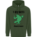 T-Rex Hates Handstands Funny Dinosaurs Mens 80% Cotton Hoodie Forest Green