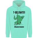 T-Rex Hates Handstands Funny Dinosaurs Mens 80% Cotton Hoodie Peppermint