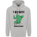 T-Rex Hates Handstands Funny Dinosaurs Mens 80% Cotton Hoodie Sports Grey