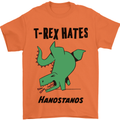 T-Rex Hates Handstands Funny Dinosaurs Mens T-Shirt Cotton Gildan Orange