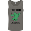 T-Rex Hates Handstands Funny Dinosaurs Mens Vest Tank Top Charcoal