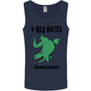 T-Rex Hates Handstands Funny Dinosaurs Mens Vest Tank Top Navy Blue