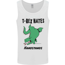 T-Rex Hates Handstands Funny Dinosaurs Mens Vest Tank Top White