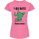 T-Rex Hates Handstands Funny Dinosaurs Womens Petite Cut T-Shirt Azalea
