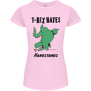 T-Rex Hates Handstands Funny Dinosaurs Womens Petite Cut T-Shirt Light Pink