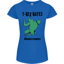 T-Rex Hates Handstands Funny Dinosaurs Womens Petite Cut T-Shirt Royal Blue