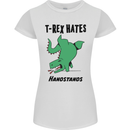T-Rex Hates Handstands Funny Dinosaurs Womens Petite Cut T-Shirt White