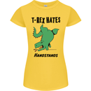 T-Rex Hates Handstands Funny Dinosaurs Womens Petite Cut T-Shirt Yellow