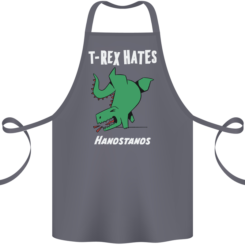 T-Rex Hates Handstands Gymnastics Dinosaur Cotton Apron 100% Organic Steel