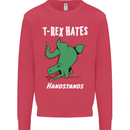 T-Rex Hates Handstands Gymnastics Dinosaur Kids Sweatshirt Jumper Heliconia