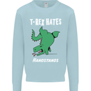 T-Rex Hates Handstands Gymnastics Dinosaur Kids Sweatshirt Jumper Light Blue