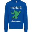 T-Rex Hates Handstands Gymnastics Dinosaur Kids Sweatshirt Jumper Royal Blue