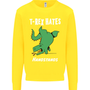 T-Rex Hates Handstands Gymnastics Dinosaur Kids Sweatshirt Jumper Yellow