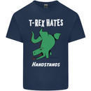 T-Rex Hates Handstands Gymnastics Dinosaur Kids T-Shirt Childrens Navy Blue
