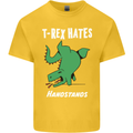 T-Rex Hates Handstands Gymnastics Dinosaur Kids T-Shirt Childrens Yellow