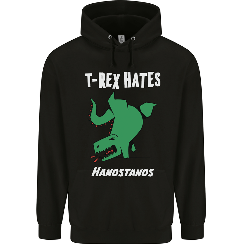 T-Rex Hates Handstands Gymnastics Dinosaur Mens 80% Cotton Hoodie Black