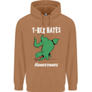 T-Rex Hates Handstands Gymnastics Dinosaur Mens 80% Cotton Hoodie Caramel Latte