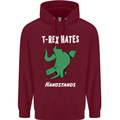 T-Rex Hates Handstands Gymnastics Dinosaur Mens 80% Cotton Hoodie Maroon