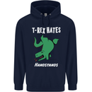 T-Rex Hates Handstands Gymnastics Dinosaur Mens 80% Cotton Hoodie Navy Blue