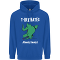 T-Rex Hates Handstands Gymnastics Dinosaur Mens 80% Cotton Hoodie Royal Blue