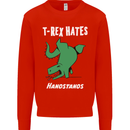 T-Rex Hates Handstands Gymnastics Dinosaur Mens Sweatshirt Jumper Bright Red