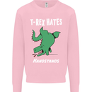 T-Rex Hates Handstands Gymnastics Dinosaur Mens Sweatshirt Jumper Light Pink