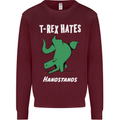 T-Rex Hates Handstands Gymnastics Dinosaur Mens Sweatshirt Jumper Maroon