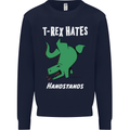 T-Rex Hates Handstands Gymnastics Dinosaur Mens Sweatshirt Jumper Navy Blue