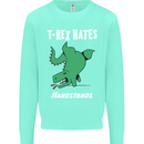T-Rex Hates Handstands Gymnastics Dinosaur Mens Sweatshirt Jumper Peppermint