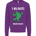 T-Rex Hates Handstands Gymnastics Dinosaur Mens Sweatshirt Jumper Purple