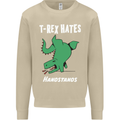 T-Rex Hates Handstands Gymnastics Dinosaur Mens Sweatshirt Jumper Sand
