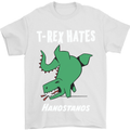 T-Rex Hates Handstands Gymnastics Dinosaur Mens T-Shirt Cotton Gildan White