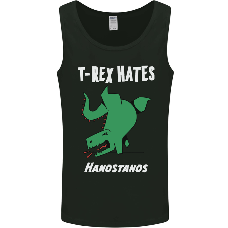 T-Rex Hates Handstands Gymnastics Dinosaur Mens Vest Tank Top Black