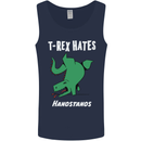 T-Rex Hates Handstands Gymnastics Dinosaur Mens Vest Tank Top Navy Blue