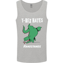 T-Rex Hates Handstands Gymnastics Dinosaur Mens Vest Tank Top Sports Grey
