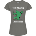 T-Rex Hates Handstands Gymnastics Dinosaur Womens Petite Cut T-Shirt Charcoal