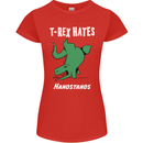 T-Rex Hates Handstands Gymnastics Dinosaur Womens Petite Cut T-Shirt Red