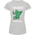 T-Rex Hates Handstands Gymnastics Dinosaur Womens Petite Cut T-Shirt Sports Grey