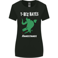 T-Rex Hates Handstands Gymnastics Dinosaur Womens Wider Cut T-Shirt Black
