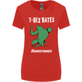 T-Rex Hates Handstands Gymnastics Dinosaur Womens Wider Cut T-Shirt Red