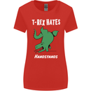 T-Rex Hates Handstands Gymnastics Dinosaur Womens Wider Cut T-Shirt Red