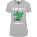 T-Rex Hates Handstands Gymnastics Dinosaur Womens Wider Cut T-Shirt Sports Grey