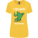 T-Rex Hates Handstands Gymnastics Dinosaur Womens Wider Cut T-Shirt Yellow