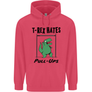 T-Rex Hates Pull Ups Funny Gym Dinosaurs Childrens Kids Hoodie Heliconia