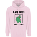 T-Rex Hates Pull Ups Funny Gym Dinosaurs Childrens Kids Hoodie Light Pink