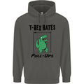 T-Rex Hates Pull Ups Funny Gym Dinosaurs Childrens Kids Hoodie Storm Grey