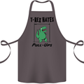 T-Rex Hates Pull Ups Funny Gym Dinosaurs Cotton Apron 100% Organic Dark Grey